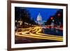 WASHINGTON D.C. - Pennsylvania Ave to US Capitol with streaked lights going towards US Capitol-null-Framed Photographic Print
