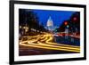 WASHINGTON D.C. - Pennsylvania Ave to US Capitol with streaked lights going towards US Capitol-null-Framed Photographic Print