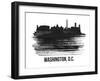 Washington, D.C. Skyline Brush Stroke - Black II-NaxArt-Framed Art Print