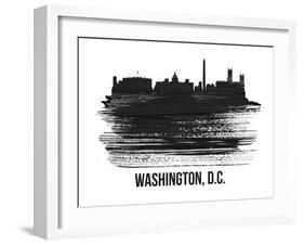 Washington, D.C. Skyline Brush Stroke - Black II-NaxArt-Framed Art Print