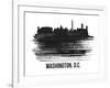 Washington, D.C. Skyline Brush Stroke - Black II-NaxArt-Framed Art Print