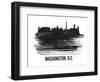 Washington, D.C. Skyline Brush Stroke - Black II-NaxArt-Framed Art Print