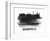 Washington, D.C. Skyline Brush Stroke - Black II-NaxArt-Framed Art Print