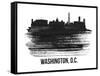 Washington, D.C. Skyline Brush Stroke - Black II-NaxArt-Framed Stretched Canvas