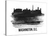 Washington, D.C. Skyline Brush Stroke - Black II-NaxArt-Stretched Canvas