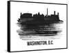 Washington, D.C. Skyline Brush Stroke - Black II-NaxArt-Framed Stretched Canvas