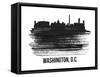 Washington, D.C. Skyline Brush Stroke - Black II-NaxArt-Framed Stretched Canvas