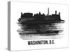 Washington, D.C. Skyline Brush Stroke - Black II-NaxArt-Stretched Canvas