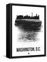 Washington, D.C. Skyline Brush Stroke - Black-NaxArt-Framed Stretched Canvas