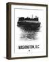 Washington, D.C. Skyline Brush Stroke - Black-NaxArt-Framed Art Print