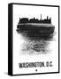 Washington, D.C. Skyline Brush Stroke - Black-NaxArt-Framed Stretched Canvas