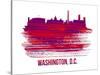 Washington, D.C. Skyline Brush Stroke - Red-NaxArt-Stretched Canvas