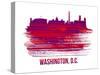 Washington, D.C. Skyline Brush Stroke - Red-NaxArt-Stretched Canvas