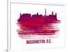 Washington, D.C. Skyline Brush Stroke - Red-NaxArt-Framed Art Print
