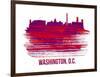 Washington, D.C. Skyline Brush Stroke - Red-NaxArt-Framed Art Print