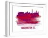 Washington, D.C. Skyline Brush Stroke - Red-NaxArt-Framed Art Print