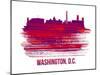 Washington, D.C. Skyline Brush Stroke - Red-NaxArt-Mounted Art Print