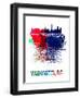 Washington, D.C. Skyline Brush Stroke - Watercolor-NaxArt-Framed Art Print