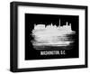 Washington, D.C. Skyline Brush Stroke - White-NaxArt-Framed Art Print