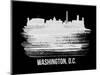 Washington, D.C. Skyline Brush Stroke - White-NaxArt-Mounted Art Print