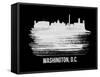 Washington, D.C. Skyline Brush Stroke - White-NaxArt-Framed Stretched Canvas