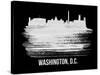 Washington, D.C. Skyline Brush Stroke - White-NaxArt-Stretched Canvas