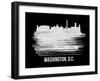 Washington, D.C. Skyline Brush Stroke - White-NaxArt-Framed Art Print