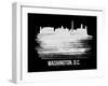 Washington, D.C. Skyline Brush Stroke - White-NaxArt-Framed Art Print