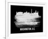 Washington, D.C. Skyline Brush Stroke - White-NaxArt-Framed Art Print