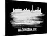 Washington, D.C. Skyline Brush Stroke - White-NaxArt-Mounted Art Print