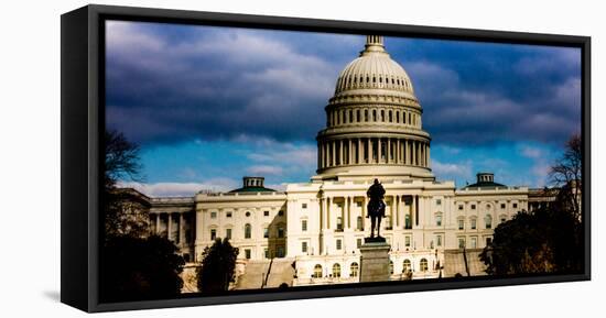 WASHINGTON D.C. - storm clouds build over US Capitol, Washington D.C. featuring General Grant St...-null-Framed Stretched Canvas