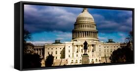 WASHINGTON D.C. - storm clouds build over US Capitol, Washington D.C. featuring General Grant St...-null-Framed Stretched Canvas