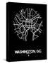 Washington, D.C. Street Map Black-NaxArt-Stretched Canvas