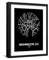 Washington, D.C. Street Map Black-NaxArt-Framed Art Print