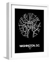 Washington, D.C. Street Map Black-NaxArt-Framed Art Print