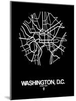 Washington, D.C. Street Map Black-NaxArt-Mounted Art Print