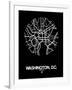 Washington, D.C. Street Map Black-NaxArt-Framed Art Print