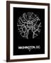 Washington, D.C. Street Map Black-NaxArt-Framed Art Print