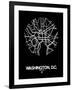 Washington, D.C. Street Map Black-NaxArt-Framed Art Print