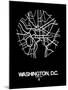 Washington, D.C. Street Map Black-NaxArt-Mounted Art Print