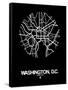 Washington, D.C. Street Map Black-NaxArt-Framed Stretched Canvas