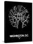 Washington, D.C. Street Map Black-NaxArt-Stretched Canvas