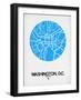 Washington, D.C. Street Map Blue-NaxArt-Framed Art Print