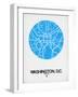 Washington, D.C. Street Map Blue-NaxArt-Framed Art Print