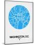 Washington, D.C. Street Map Blue-NaxArt-Mounted Art Print