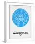 Washington, D.C. Street Map Blue-NaxArt-Framed Art Print