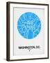 Washington, D.C. Street Map Blue-NaxArt-Framed Art Print