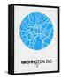 Washington, D.C. Street Map Blue-NaxArt-Framed Stretched Canvas