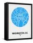 Washington, D.C. Street Map Blue-NaxArt-Framed Stretched Canvas