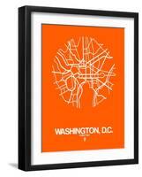 Washington, D.C. Street Map Orange-NaxArt-Framed Art Print